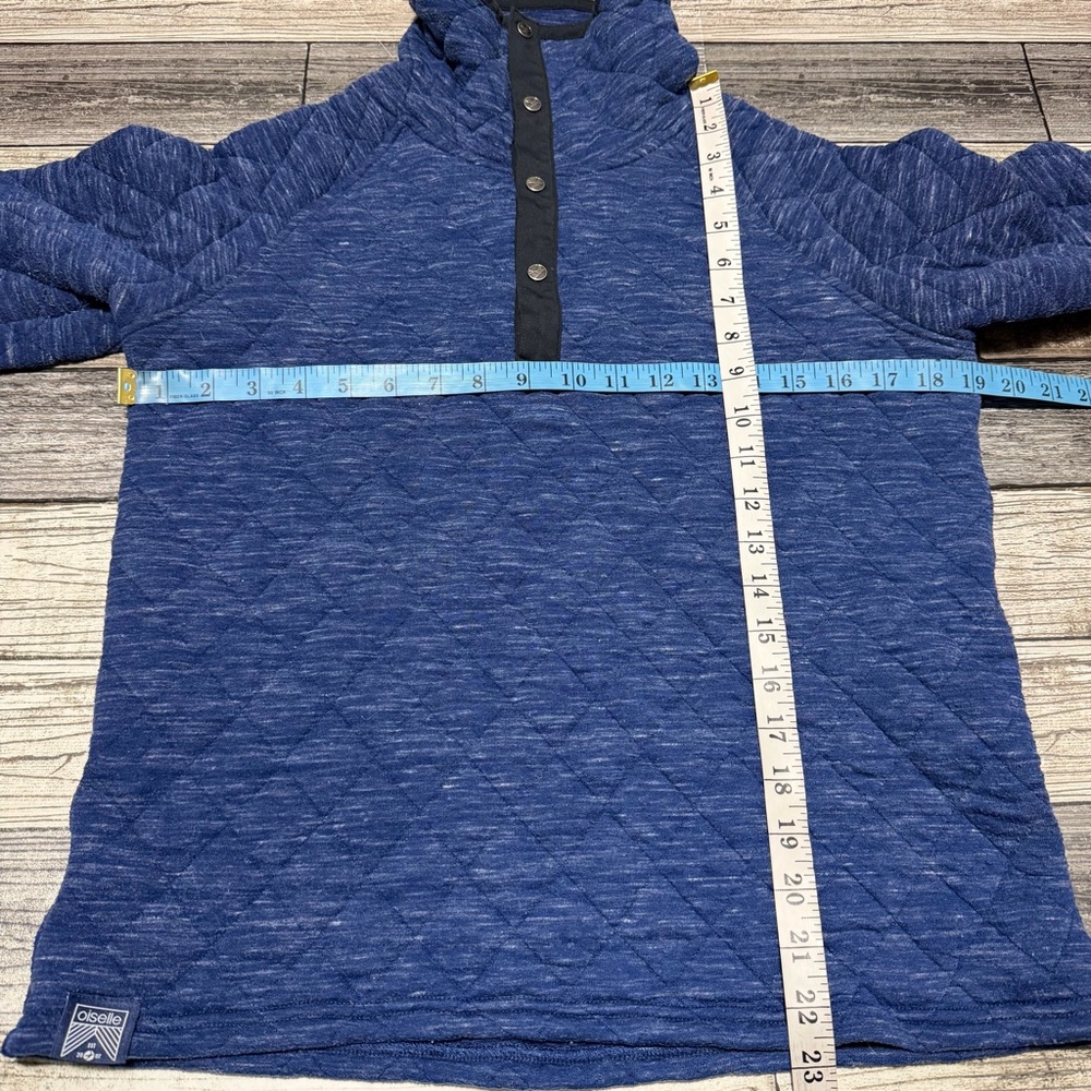 Oiselle Quilted Pullover Women’s M Blue Snap Button Casual (READ) - Picture 2 of 7